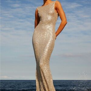Peppermayo Exclusive - Starry Night Sequin Maxi Dress - Ivory